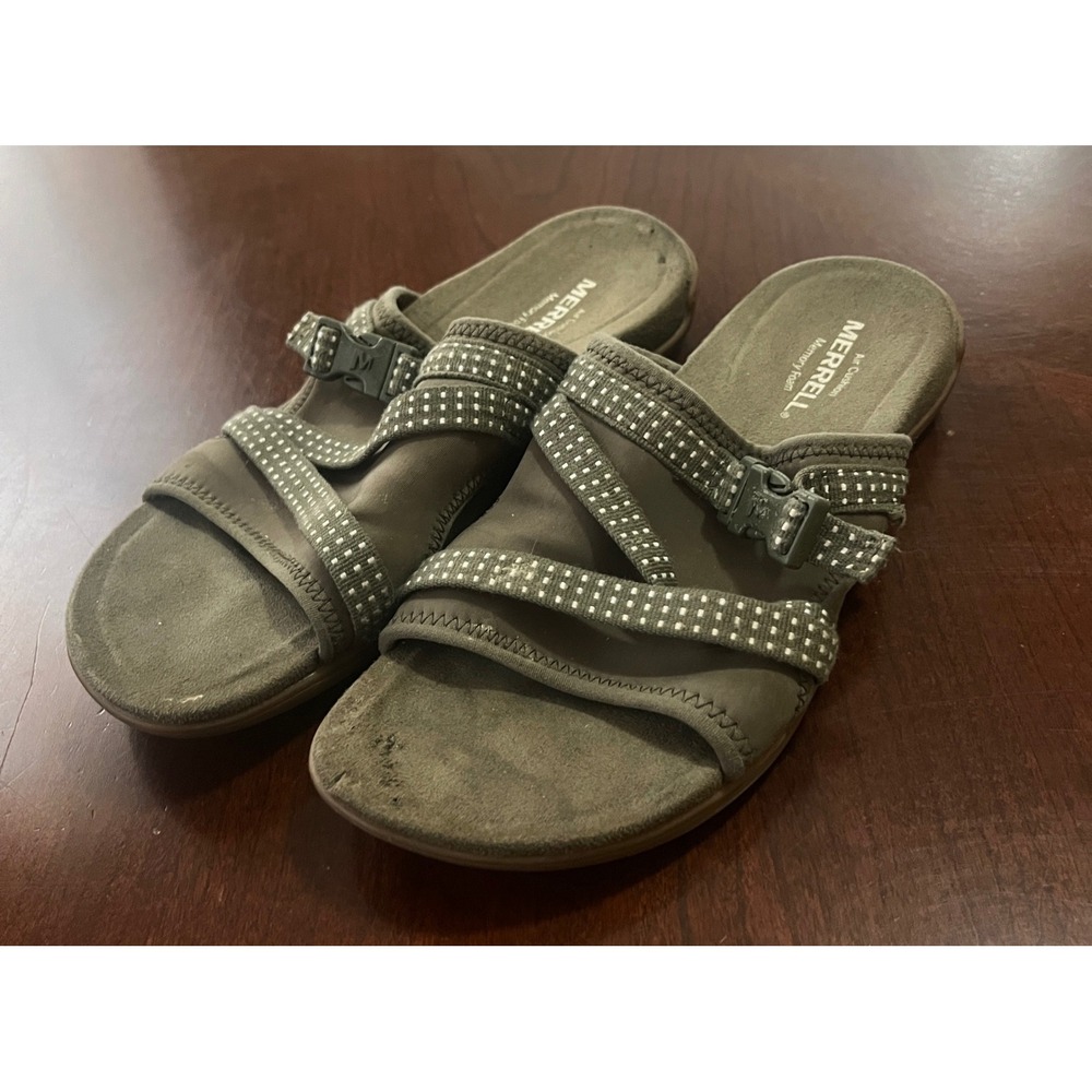 Merrell District Mendi Slide Sandals Dusty Olive J90540 Womens 6 Walking Outdoor